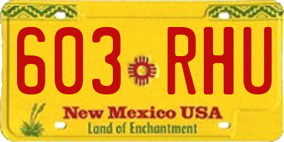 NM license plate 603RHU
