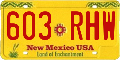 NM license plate 603RHW