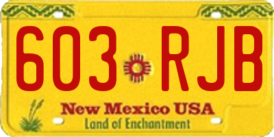 NM license plate 603RJB