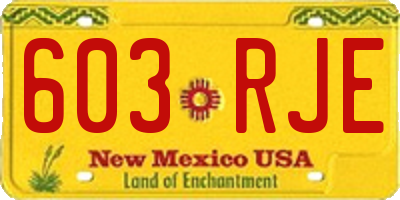 NM license plate 603RJE