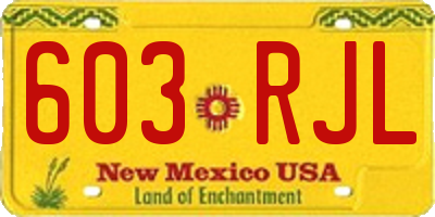 NM license plate 603RJL