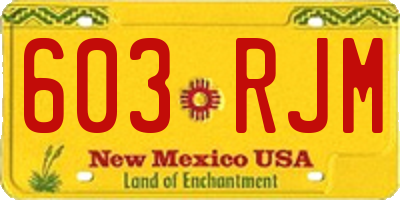 NM license plate 603RJM