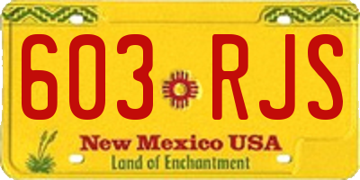 NM license plate 603RJS