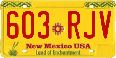 NM license plate 603RJV