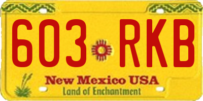 NM license plate 603RKB