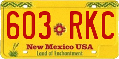 NM license plate 603RKC