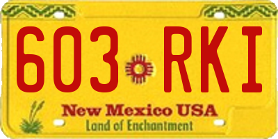 NM license plate 603RKI