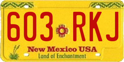NM license plate 603RKJ