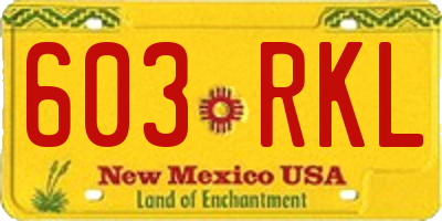 NM license plate 603RKL