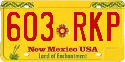 NM license plate 603RKP