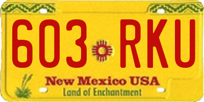 NM license plate 603RKU