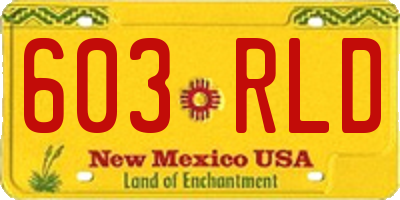 NM license plate 603RLD