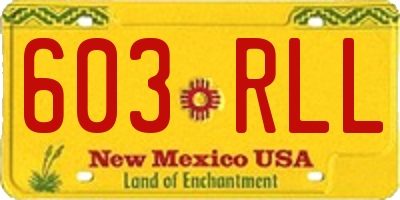 NM license plate 603RLL