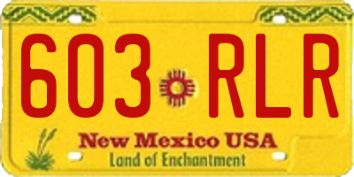 NM license plate 603RLR