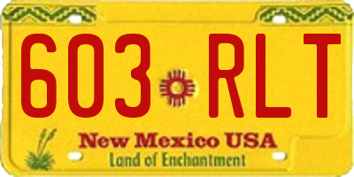 NM license plate 603RLT
