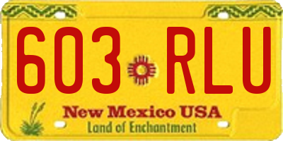 NM license plate 603RLU