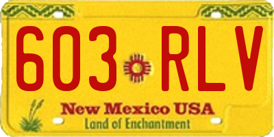 NM license plate 603RLV