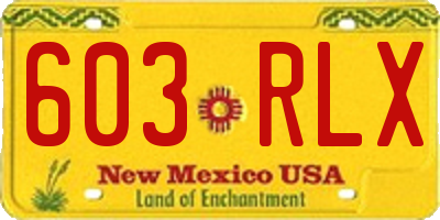 NM license plate 603RLX
