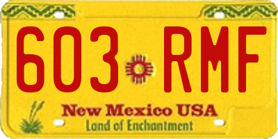 NM license plate 603RMF