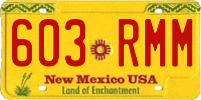 NM license plate 603RMM