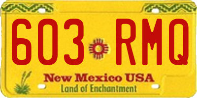 NM license plate 603RMQ