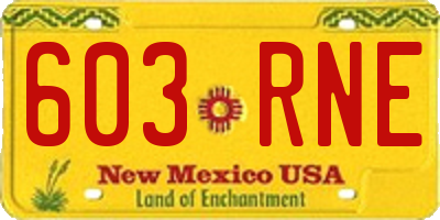 NM license plate 603RNE