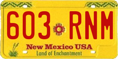 NM license plate 603RNM