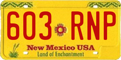NM license plate 603RNP