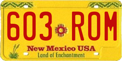 NM license plate 603ROM