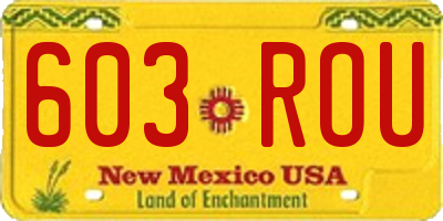 NM license plate 603ROU