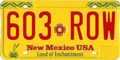 NM license plate 603ROW