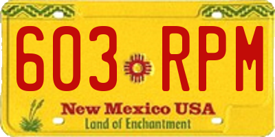 NM license plate 603RPM