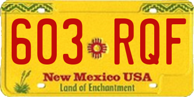 NM license plate 603RQF