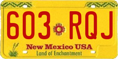 NM license plate 603RQJ
