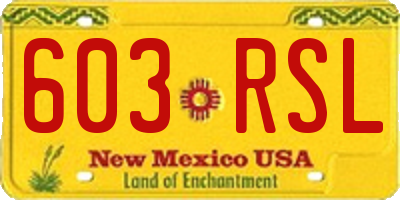 NM license plate 603RSL