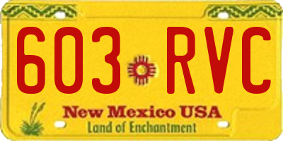 NM license plate 603RVC