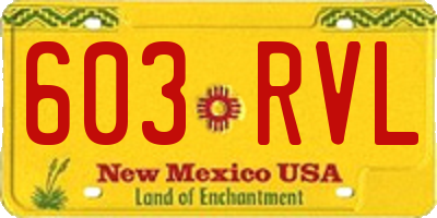 NM license plate 603RVL