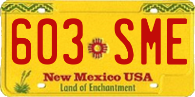 NM license plate 603SME