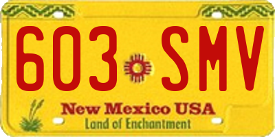 NM license plate 603SMV