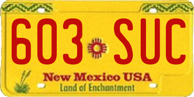 NM license plate 603SUC
