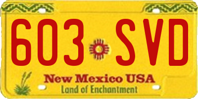 NM license plate 603SVD