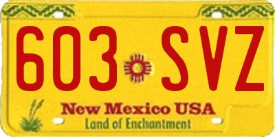 NM license plate 603SVZ
