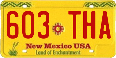 NM license plate 603THA
