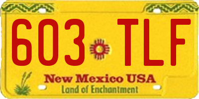 NM license plate 603TLF