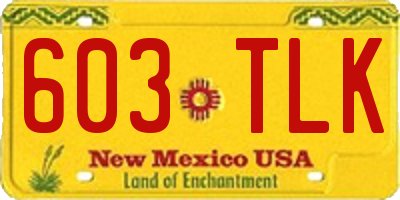 NM license plate 603TLK