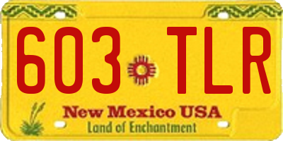 NM license plate 603TLR