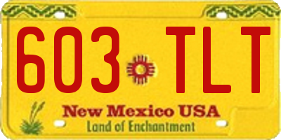 NM license plate 603TLT
