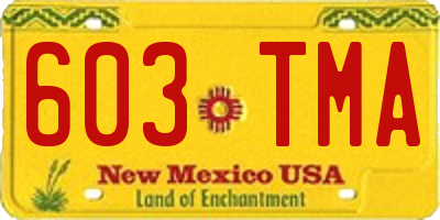 NM license plate 603TMA