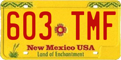 NM license plate 603TMF