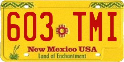 NM license plate 603TMI